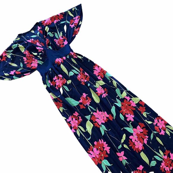 Vintage OLGA 60s 70s Gown GoGo Mod Retro Flower Nightgown Dress Size Small - Picture 4 of 7